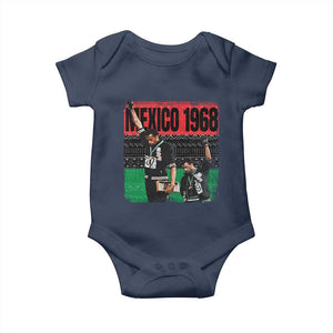 Black Power Salute 1968 Baby Onesie Black History Month Civil Rights Movement TS10 Navy Print Your Wear