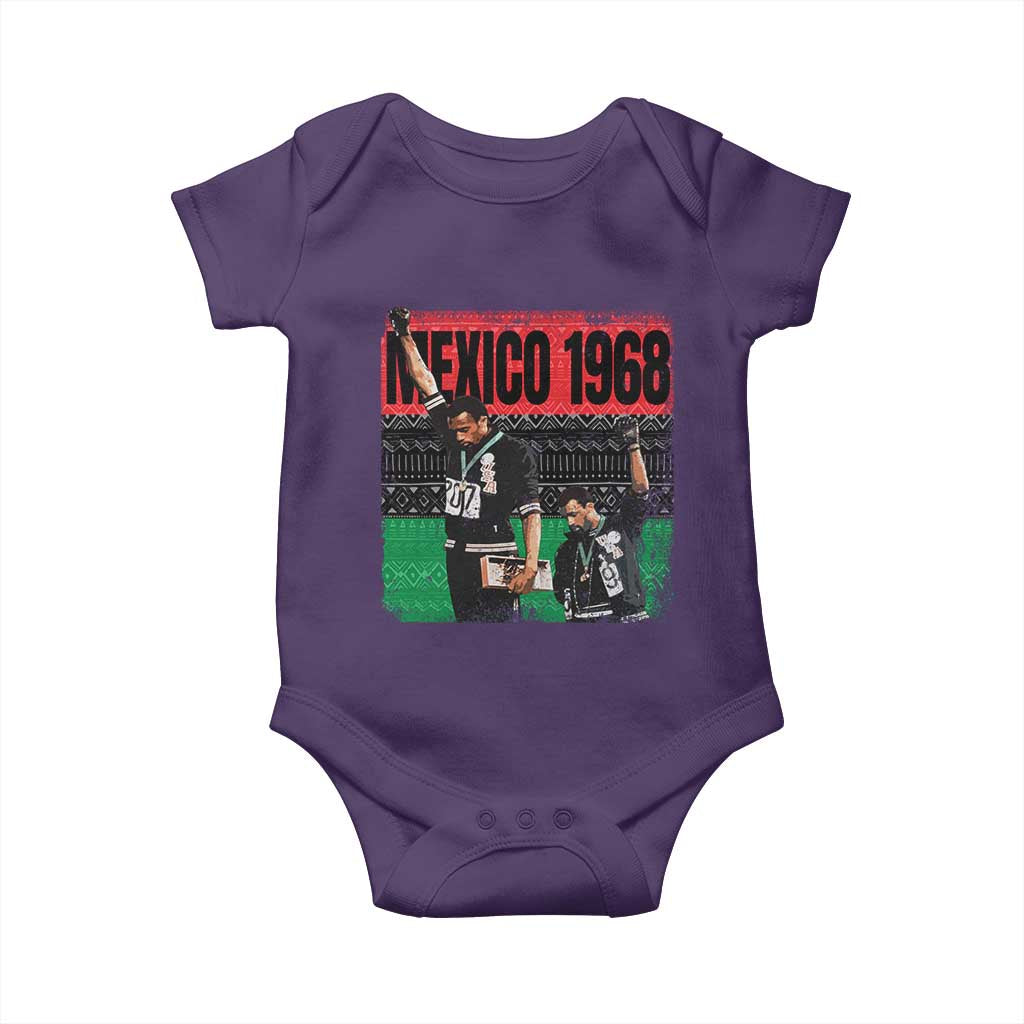 Black Power Salute 1968 Baby Onesie Black History Month Civil Rights Movement TS10 Purple Print Your Wear