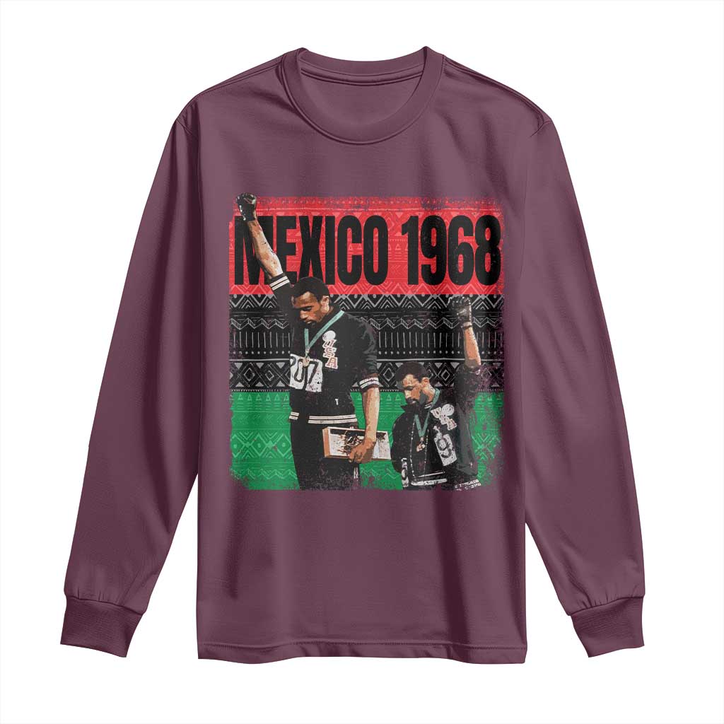 Black Power Salute 1968 Long Sleeve Shirt Black History Month Civil Rights Movement TS10 Maroon Print Your Wear