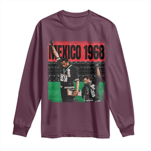 Black Power Salute 1968 Long Sleeve Shirt Black History Month Civil Rights Movement TS10 Maroon Print Your Wear