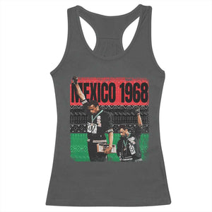 Black Power Salute 1968 Racerback Tank Top Black History Month Civil Rights Movement TS10 Dark Heather Print Your Wear
