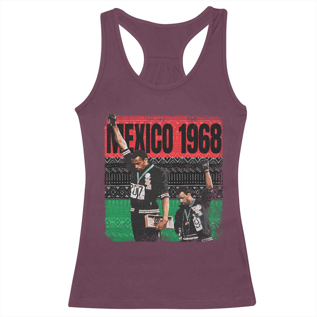 Black Power Salute 1968 Racerback Tank Top Black History Month Civil Rights Movement TS10 Maroon Print Your Wear