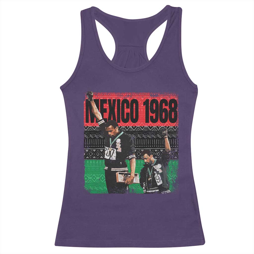 Black Power Salute 1968 Racerback Tank Top Black History Month Civil Rights Movement TS10 Purple Print Your Wear