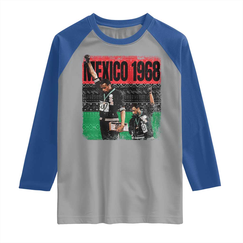 Black Power Salute 1968 Raglan Shirt Black History Month Civil Rights Movement TS10 Sport Gray Royal Print Your Wear