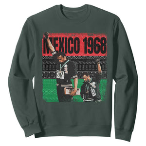 Black Power Salute 1968 Sweatshirt Black History Month Civil Rights Movement TS10 Dark Forest Green Print Your Wear
