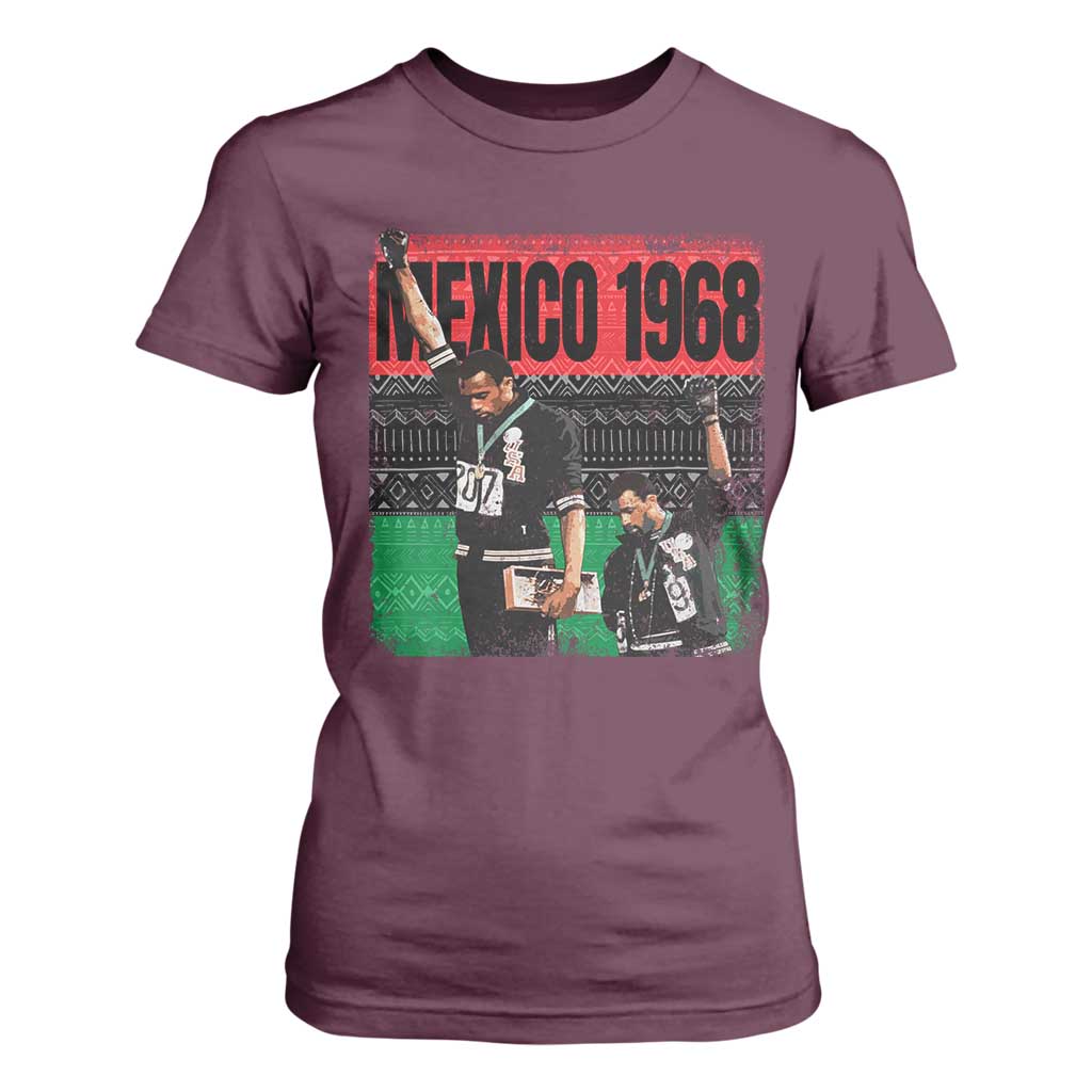Black Power Salute 1968 T Shirt For Women Black History Month Civil Rights Movement TS10 Maroon Print Your Wear