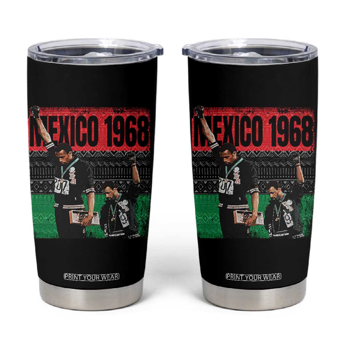 Black Power Salute 1968 Tumbler Cup Black History Month Civil Rights Movement TS10 Black Print Your Wear