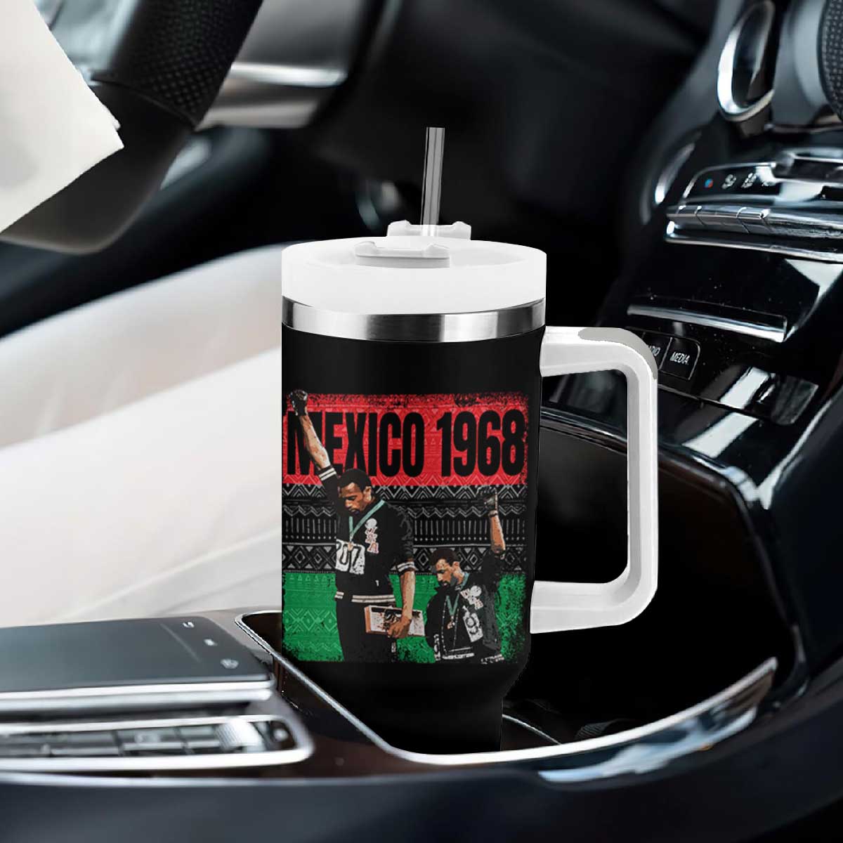 Black Power Salute 1968 Tumbler With Handle Black History Month Civil Rights Movement TS10 Print Your Wear