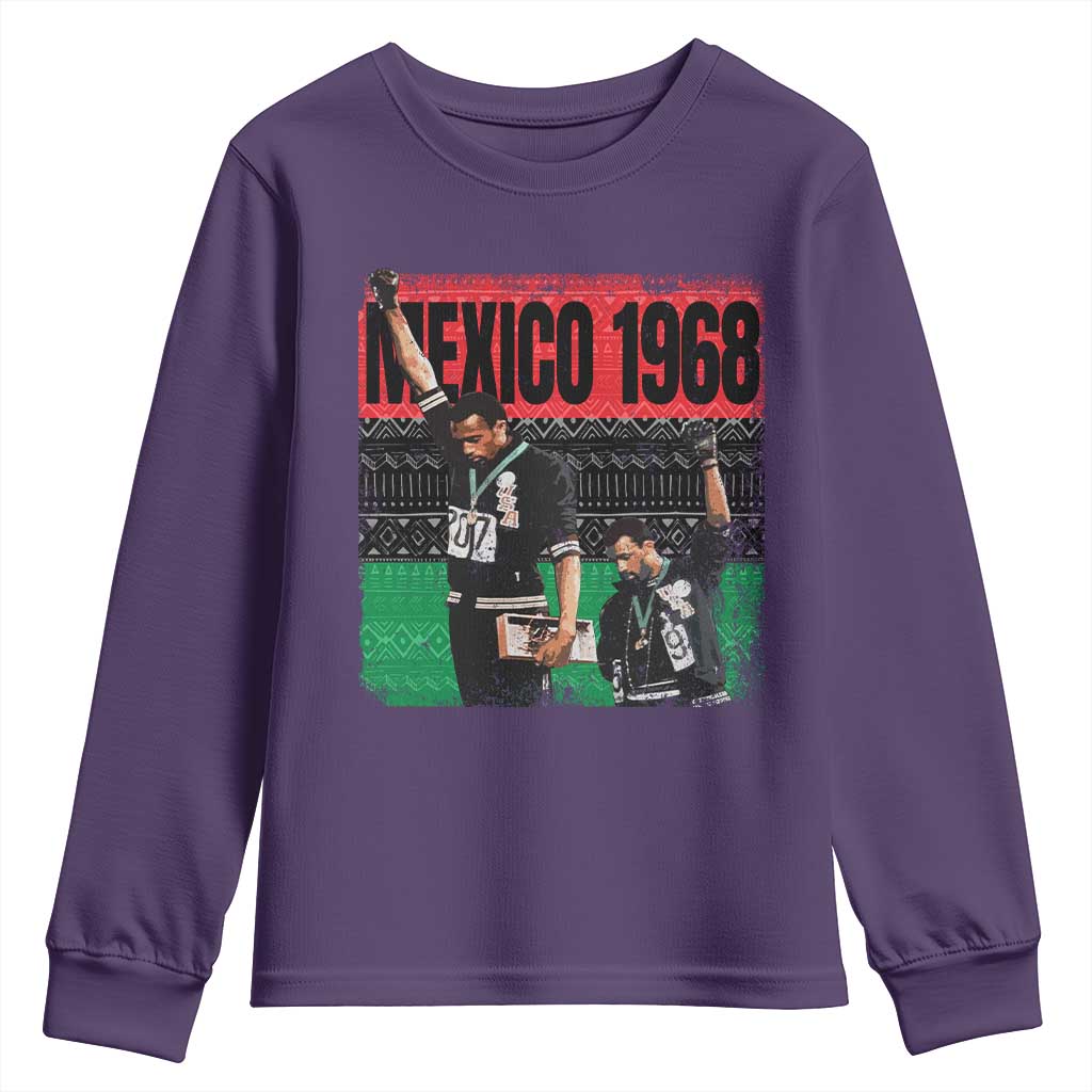 Black Power Salute 1968 Youth Sweatshirt Black History Month Civil Rights Movement TS10 Purple Print Your Wear
