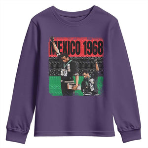 Black Power Salute 1968 Youth Sweatshirt Black History Month Civil Rights Movement TS10 Purple Print Your Wear