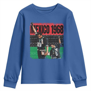 Black Power Salute 1968 Youth Sweatshirt Black History Month Civil Rights Movement TS10 Royal Blue Print Your Wear