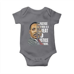 Martin Luther King Jr. Baby Onesie Civil Rights Injustice Anywhere Is a Threat To Justice Everywhere TS10 Charcoal Print Your Wear