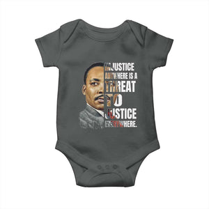 Martin Luther King Jr. Baby Onesie Civil Rights Injustice Anywhere Is a Threat To Justice Everywhere TS10 Dark Heather Print Your Wear