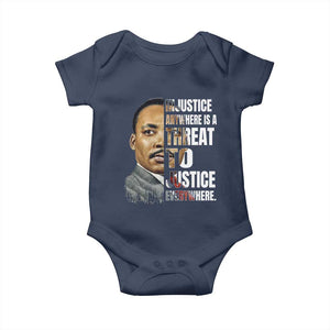 Martin Luther King Jr. Baby Onesie Civil Rights Injustice Anywhere Is a Threat To Justice Everywhere TS10 Navy Print Your Wear