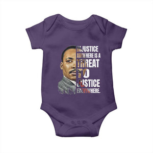Martin Luther King Jr. Baby Onesie Civil Rights Injustice Anywhere Is a Threat To Justice Everywhere TS10 Purple Print Your Wear