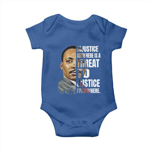 Martin Luther King Jr. Baby Onesie Civil Rights Injustice Anywhere Is a Threat To Justice Everywhere TS10 Royal Blue Print Your Wear