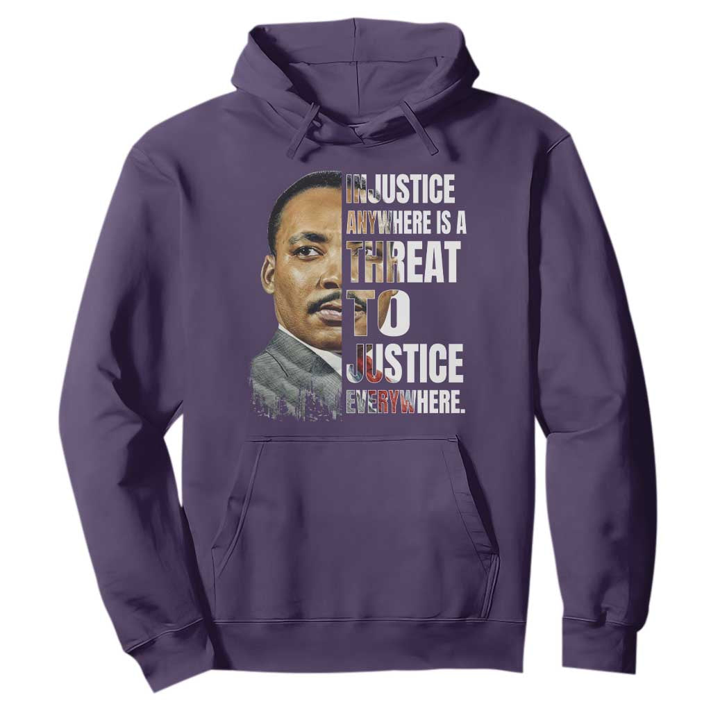 Martin Luther King Jr. Hoodie Civil Rights Injustice Anywhere Is a Threat To Justice Everywhere TS10 Purple Print Your Wear