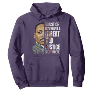 Martin Luther King Jr. Hoodie Civil Rights Injustice Anywhere Is a Threat To Justice Everywhere TS10 Purple Print Your Wear