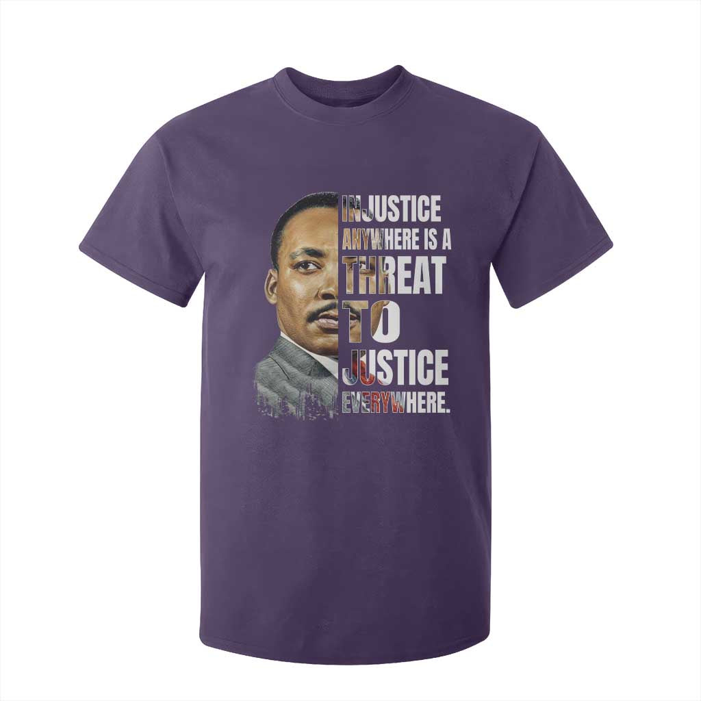 Martin Luther King Jr. T Shirt For Kid Civil Rights Injustice Anywhere Is a Threat To Justice Everywhere TS10 Purple Print Your Wear