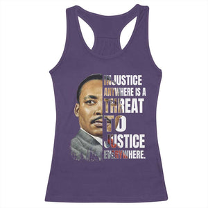 Martin Luther King Jr. Racerback Tank Top Civil Rights Injustice Anywhere Is a Threat To Justice Everywhere TS10 Purple Print Your Wear