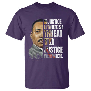 Martin Luther King Jr. T Shirt Civil Rights Injustice Anywhere Is a Threat To Justice Everywhere TS10 Purple Print Your Wear