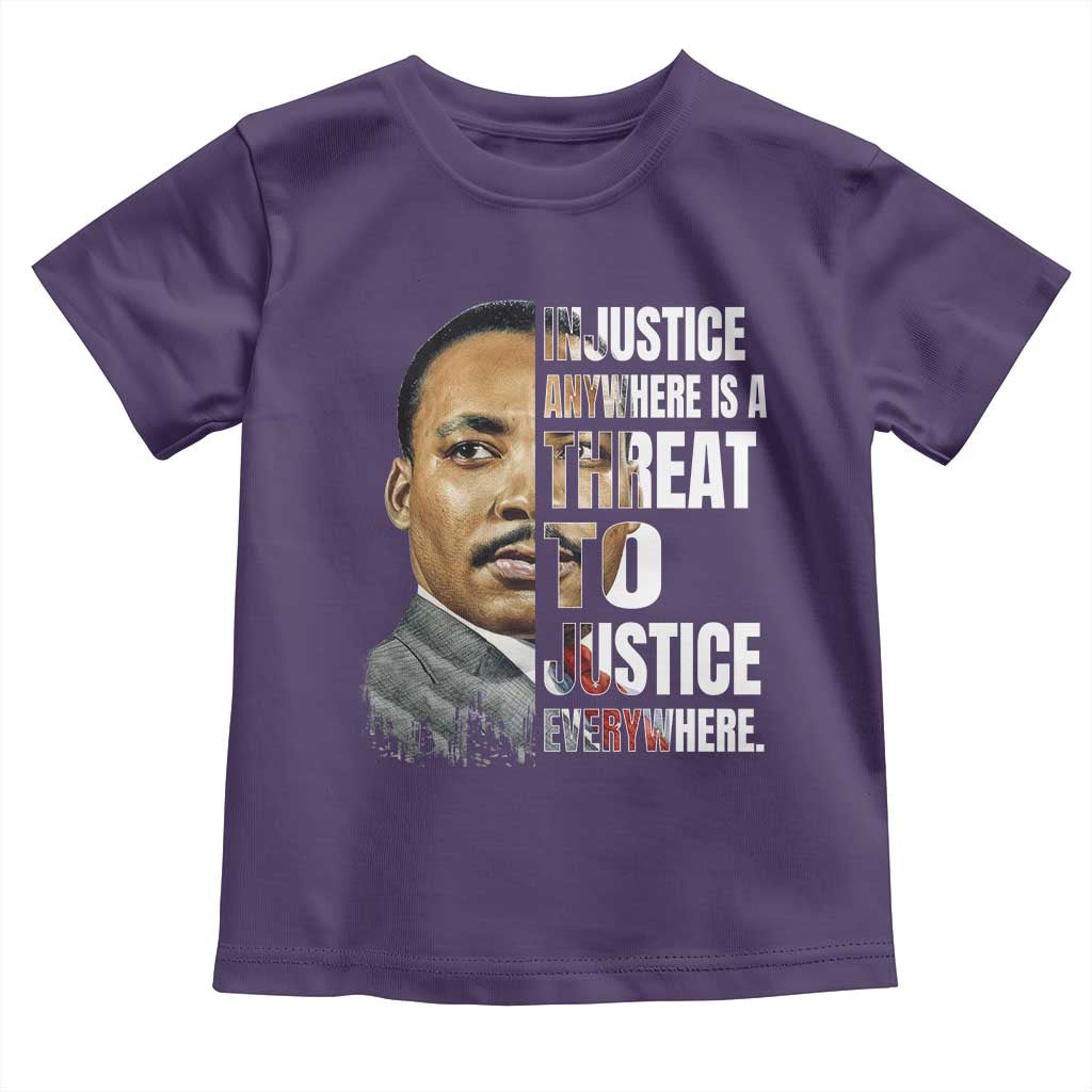 Martin Luther King Jr. Toddler T Shirt Civil Rights Injustice Anywhere Is a Threat To Justice Everywhere TS10 Purple Print Your Wear