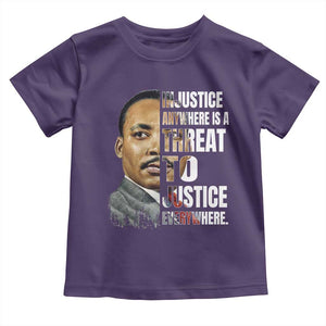 Martin Luther King Jr. Toddler T Shirt Civil Rights Injustice Anywhere Is a Threat To Justice Everywhere TS10 Purple Print Your Wear