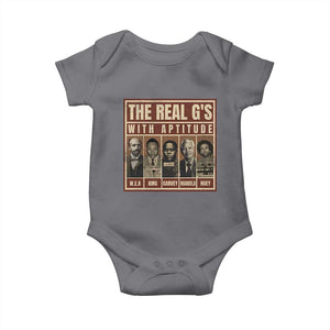 Black History Month Baby Onesie The Real G's Black Leaders TS10 Charcoal Print Your Wear