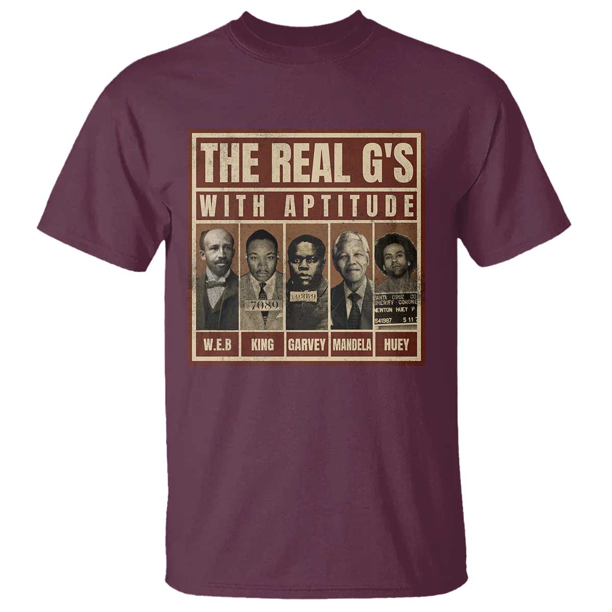Black History Month T Shirt The Real G's Black Leaders TS10 Maroon Print Your Wear