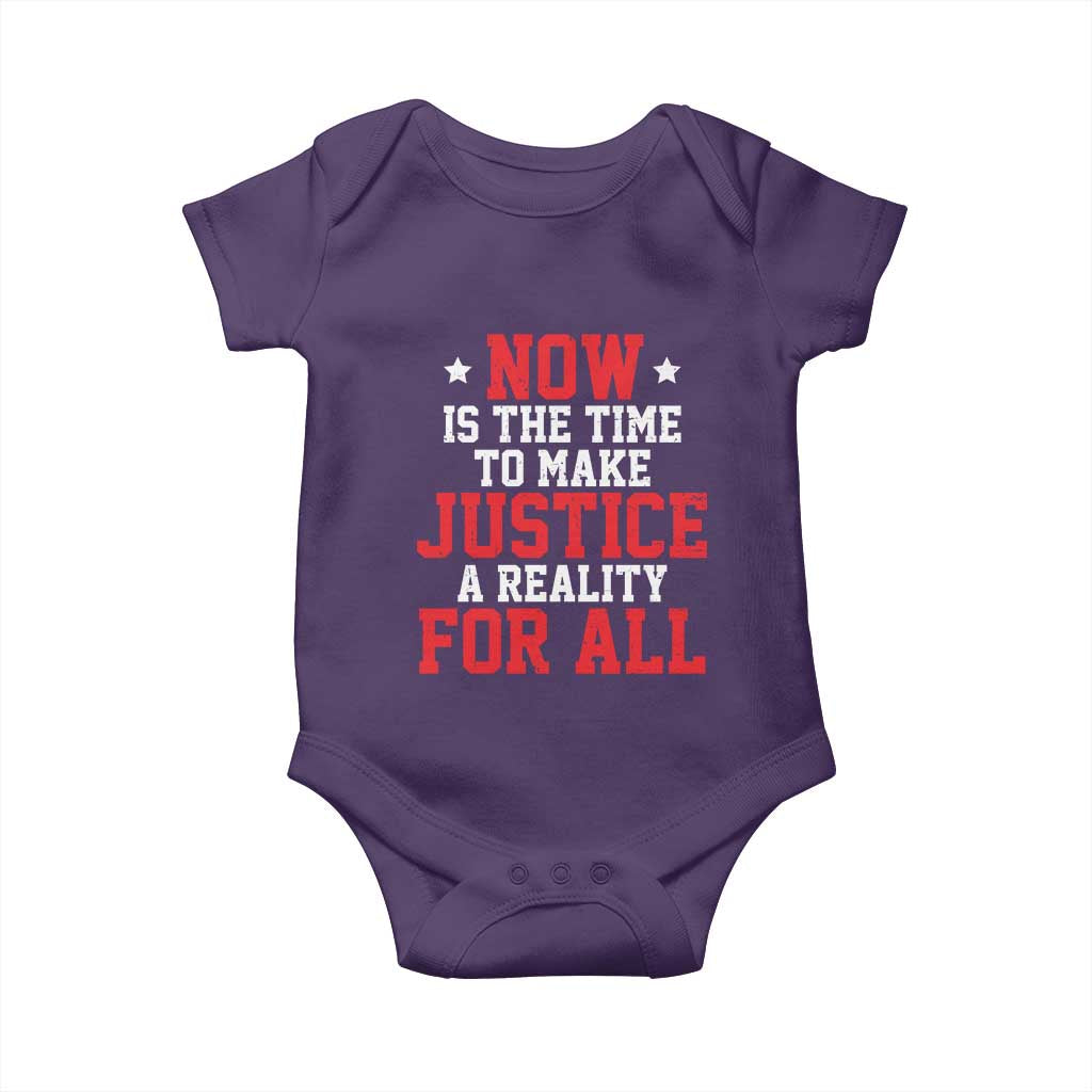 Martin Luther King Jr. Baby Onesie MLK Day Now Is The Time To Make Justice A Reality For All TS10 Purple Print Your Wear
