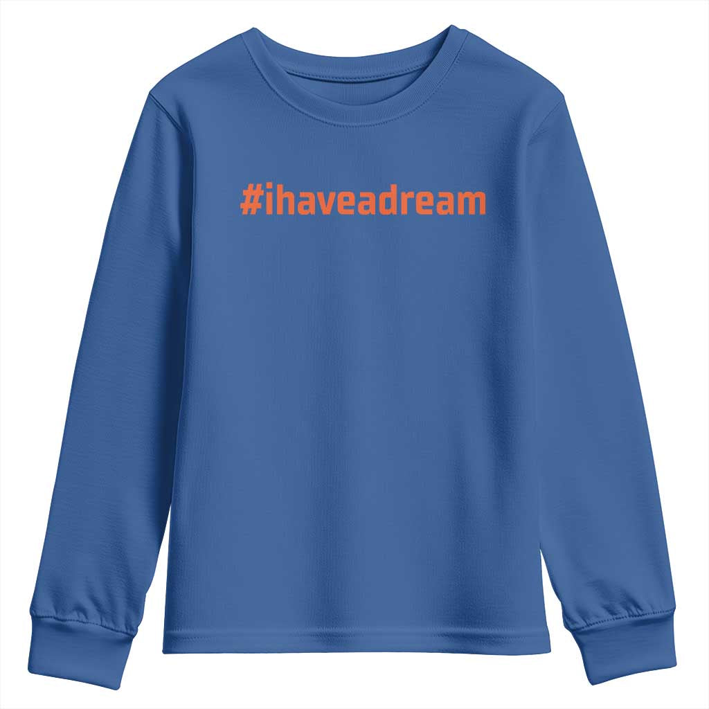 Martin Luther King Jr. Youth Sweatshirt I Have A Dream MLK Day Black History Month TS10 Royal Blue Print Your Wear