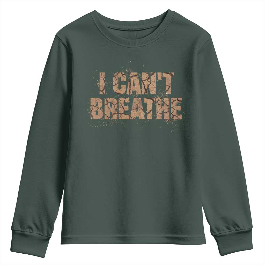 I Cant Breathe Protest Youth Sweatshirt TS10 Dark Forest Green Print Your Wear