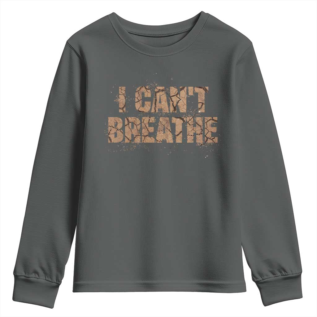 I Cant Breathe Protest Youth Sweatshirt TS10 Dark Heather Print Your Wear