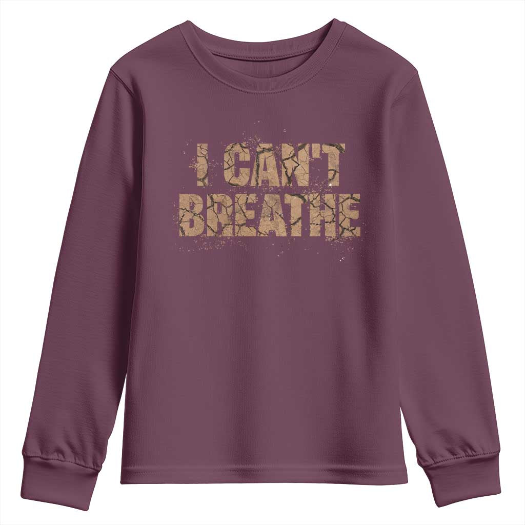 I Cant Breathe Protest Youth Sweatshirt TS10 Maroon Print Your Wear