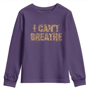 I Cant Breathe Protest Youth Sweatshirt TS10 Purple Print Your Wear