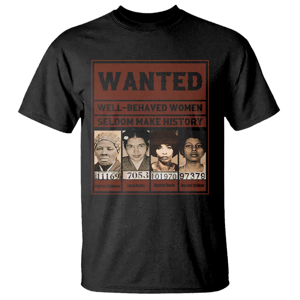 Black Female Empowerment T Shirt Wanted Well Behaved Women Seldom Make History TS10 Black Print Your Wear