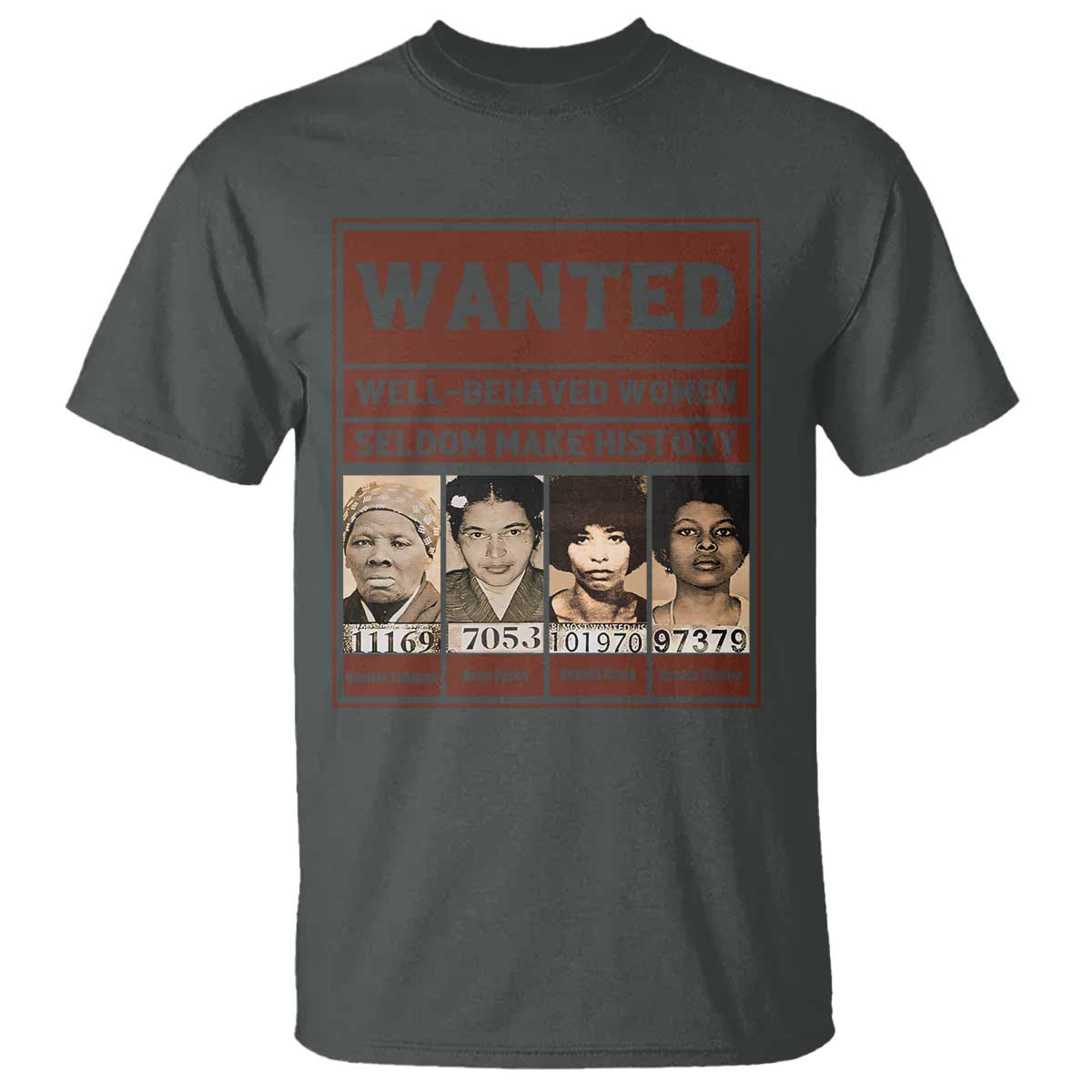 Black Female Empowerment T Shirt Wanted Well Behaved Women Seldom Make History TS10 Dark Heather Print Your Wear