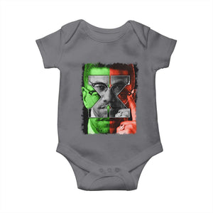 Malcolm X Baby Onesie Black History Month TS10 Charcoal Print Your Wear