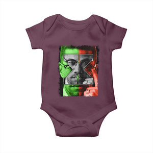 Malcolm X Baby Onesie Black History Month TS10 Maroon Print Your Wear
