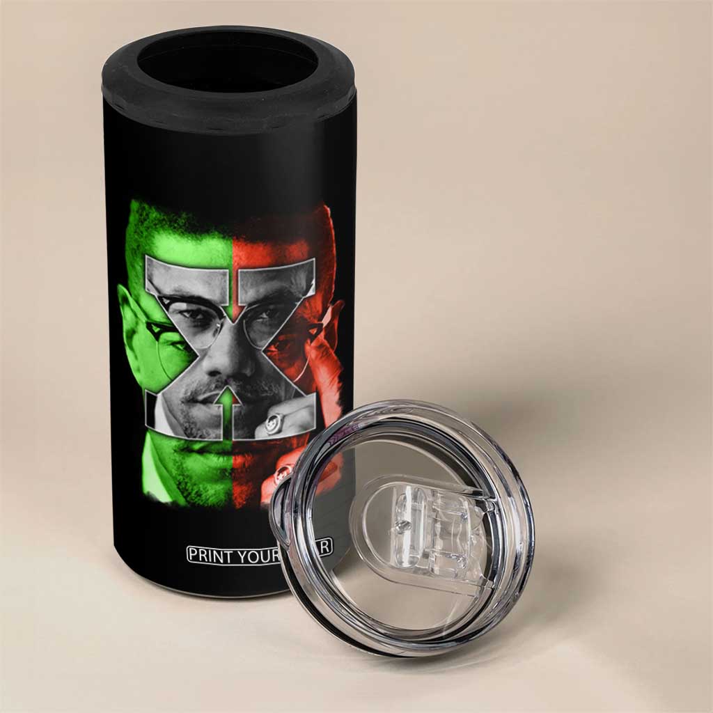 Malcolm X 4 in 1 Can Cooler Tumbler Black History Month TS10 Print Your Wear