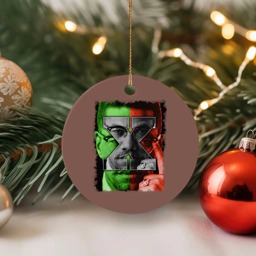 Malcolm X Ceramic Ornament Black History Month TS10 1pc Mocha Print Your Wear