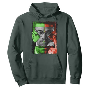Malcolm X Hoodie Black History Month TS10 Dark Forest Green Print Your Wear