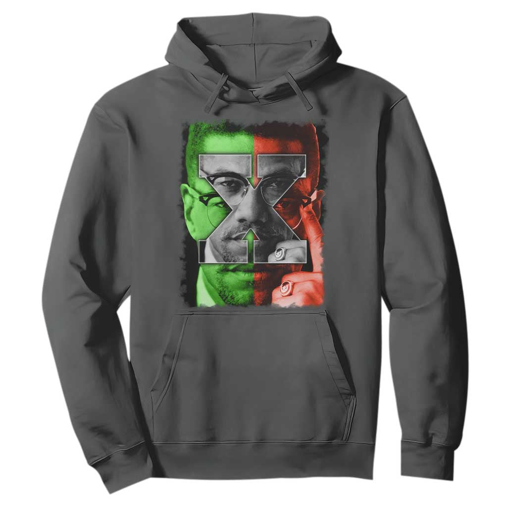 Malcolm X Hoodie Black History Month TS10 Dark Heather Print Your Wear
