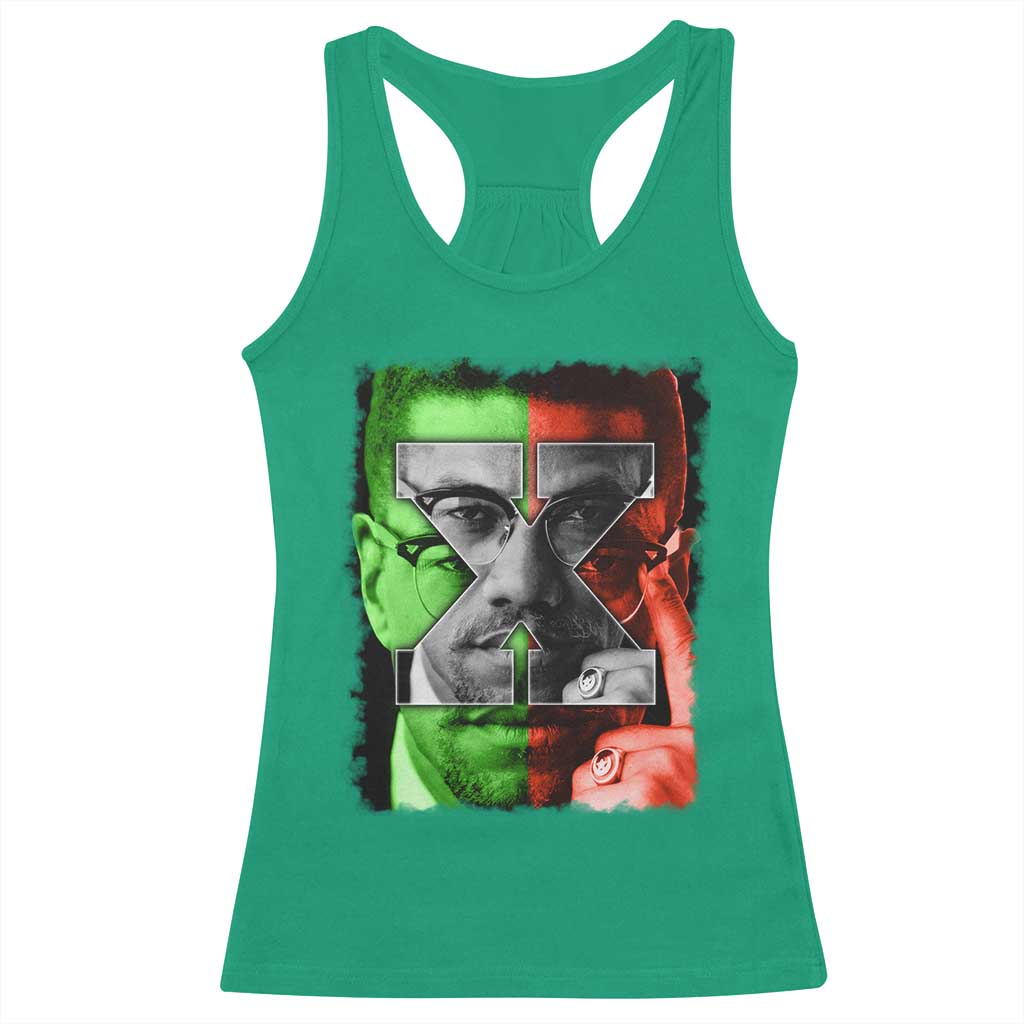 Malcolm X Racerback Tank Top Black History Month TS10 Irish Green Print Your Wear