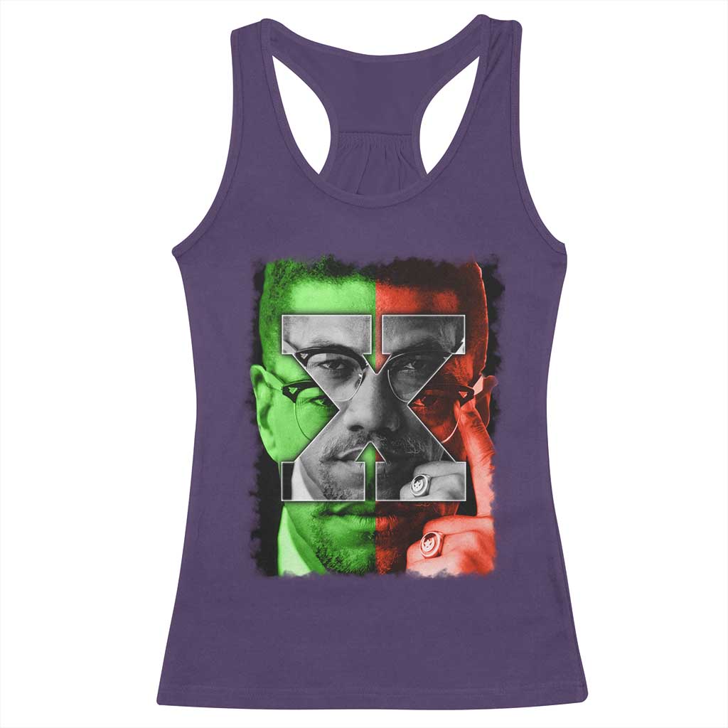 Malcolm X Racerback Tank Top Black History Month TS10 Purple Print Your Wear