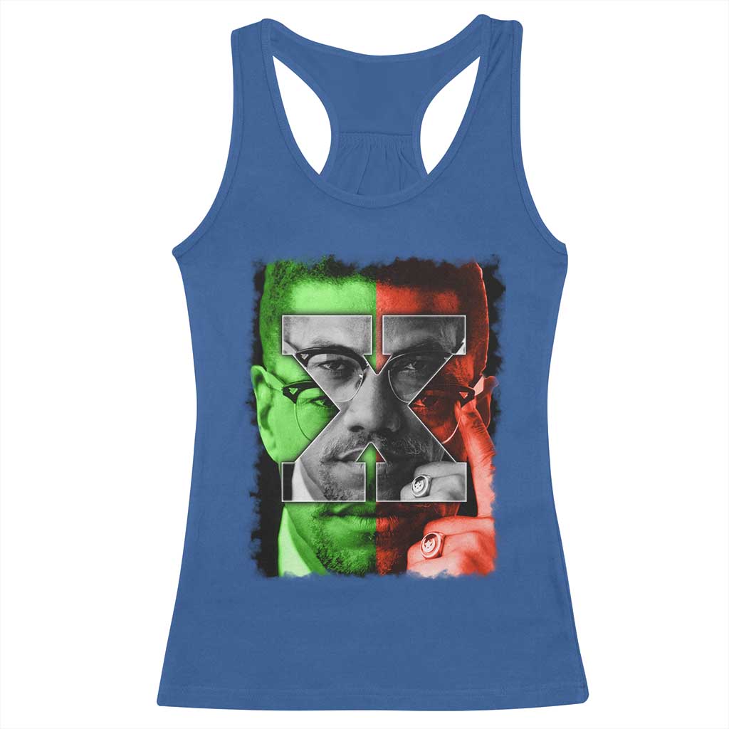 Malcolm X Racerback Tank Top Black History Month TS10 Royal Blue Print Your Wear