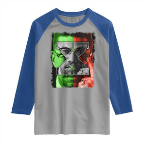 Malcolm X Raglan Shirt Black History Month TS10 Sport Gray Royal Print Your Wear