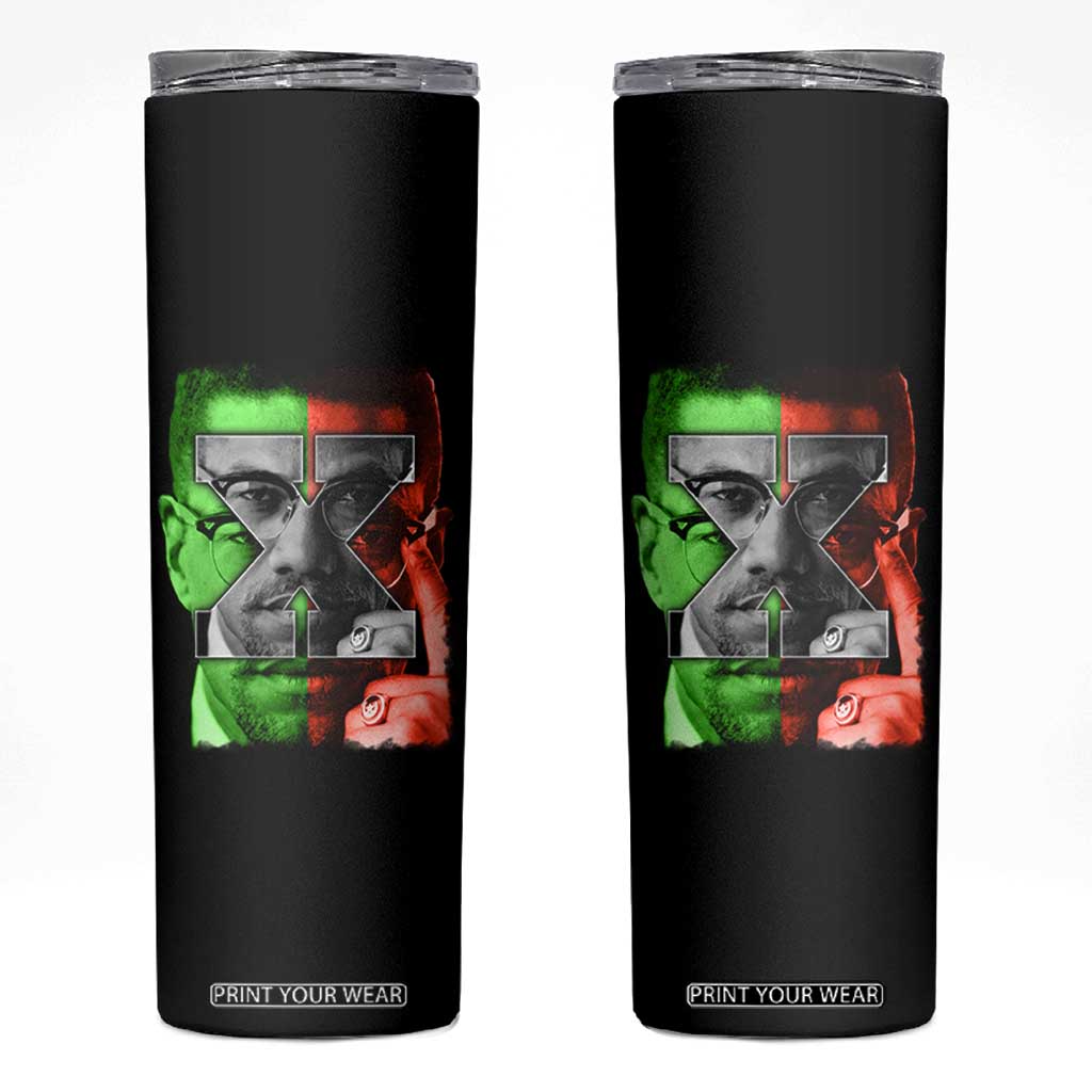 Malcolm X Skinny Tumbler Black History Month TS10 Black Print Your Wear