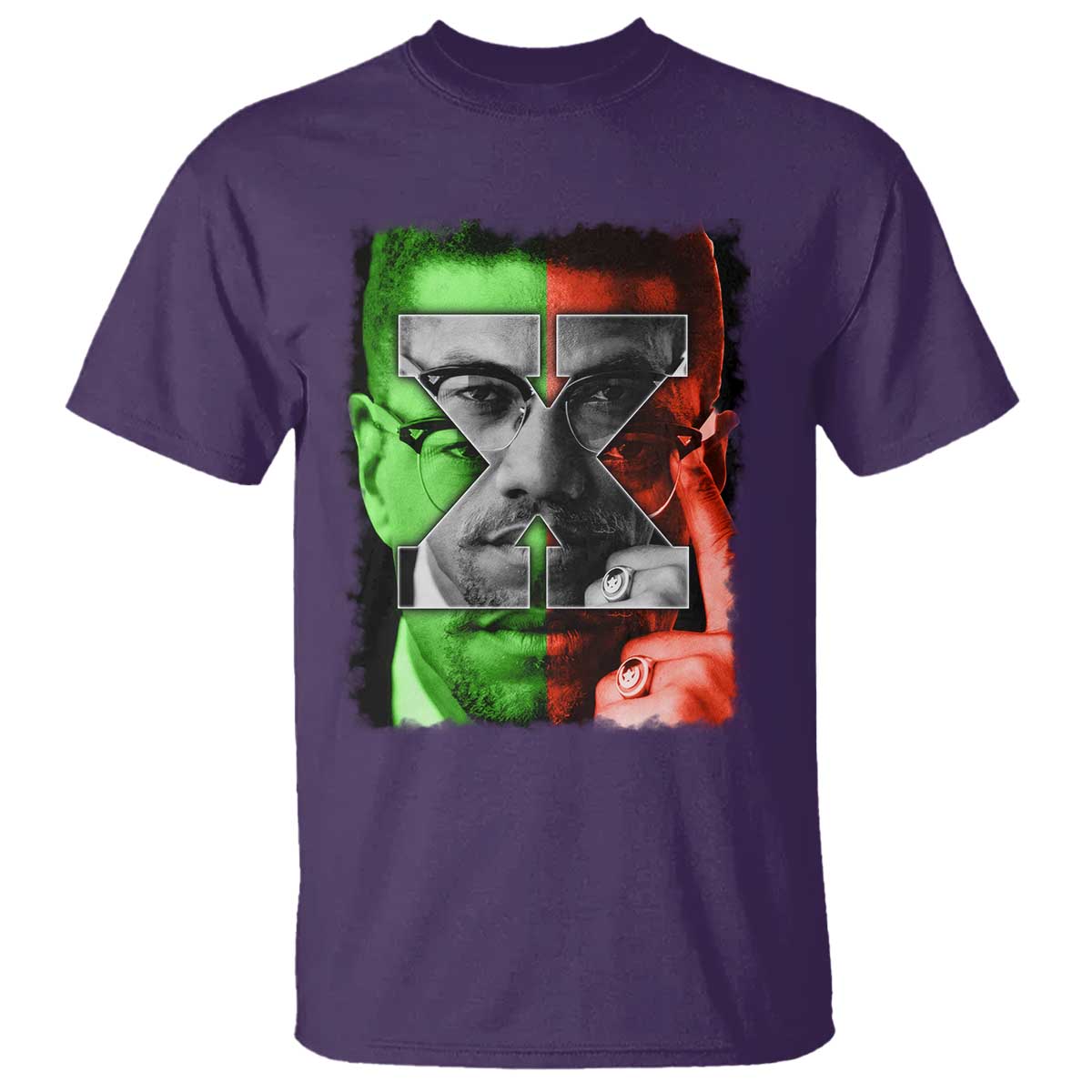 Malcolm X T Shirt Black History Month TS10 Purple Print Your Wear