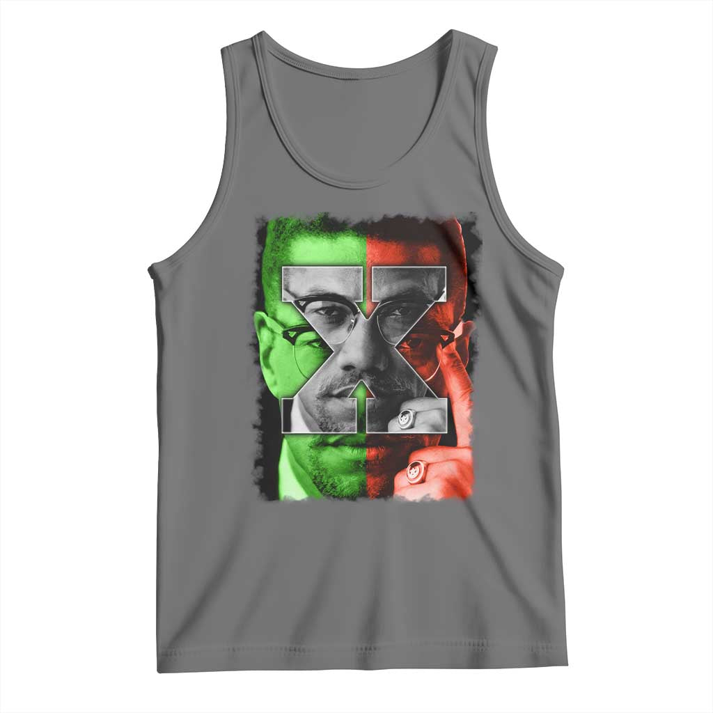 Malcolm X Tank Top Black History Month TS10 Black Heather Print Your Wear